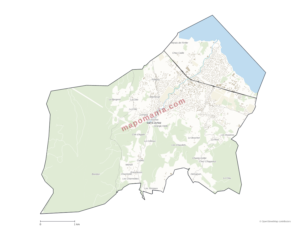 Carte de Saint-Jorioz à personnaliser