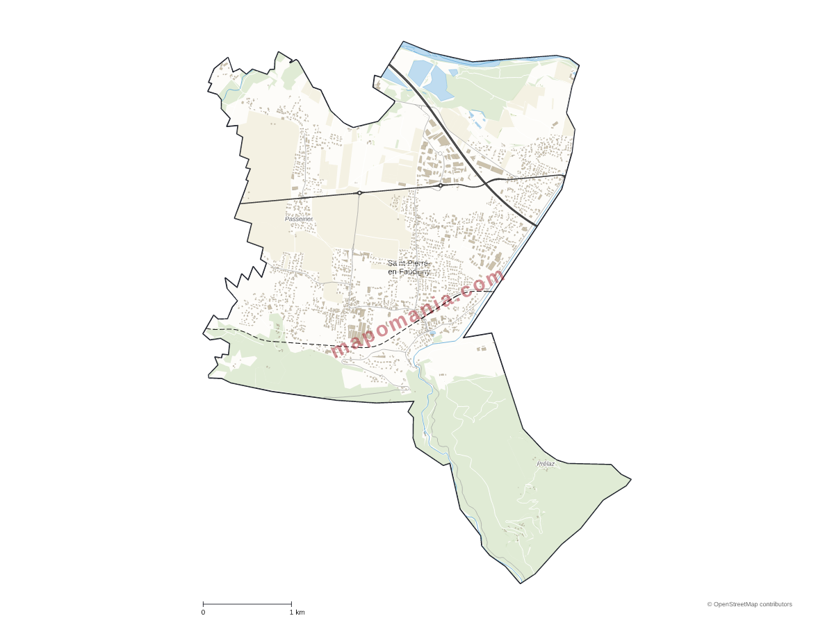 Carte de Saint-Pierre-en-Faucigny à personnaliser
