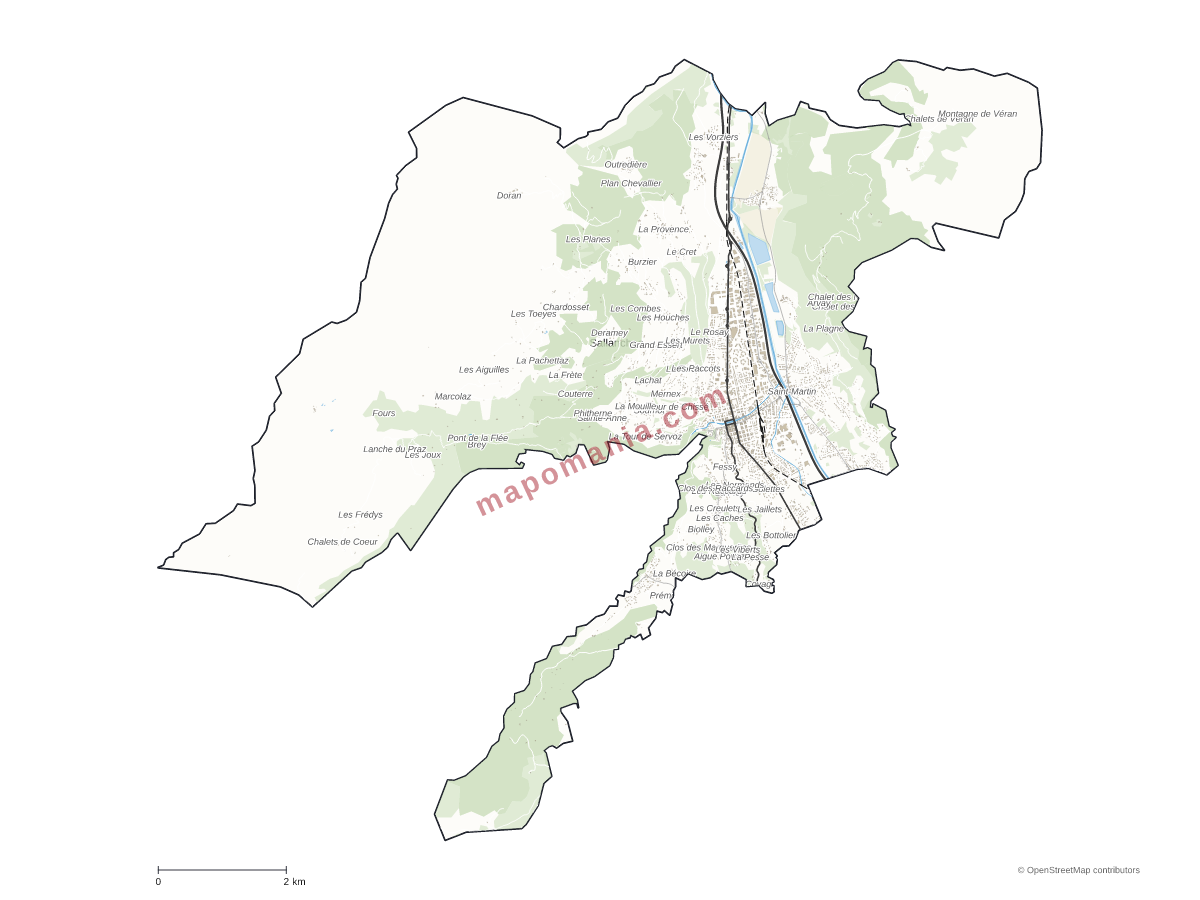 Carte de Sallanches à personnaliser