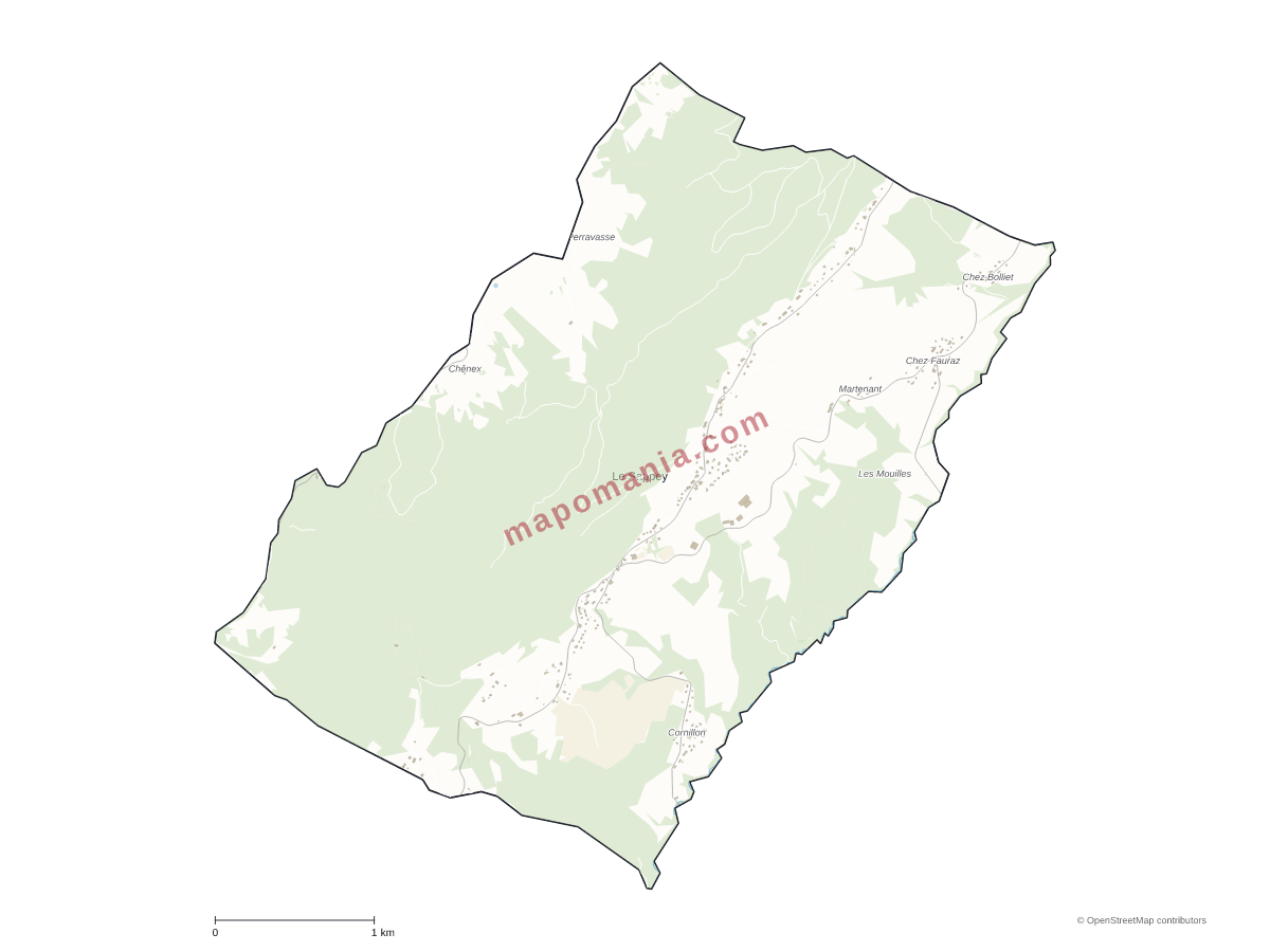 Carte de Le Sappey à personnaliser