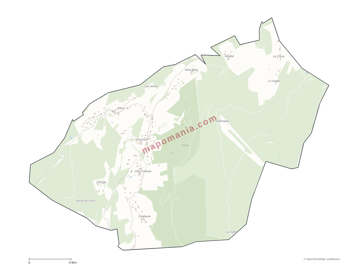 Carte de Saxel à personnaliser