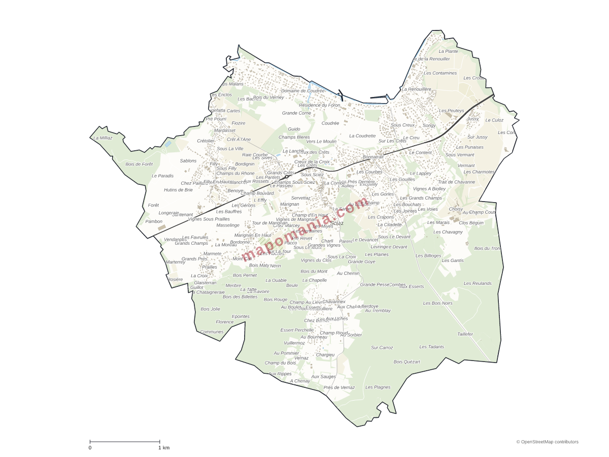 Carte de Sciez à personnaliser
