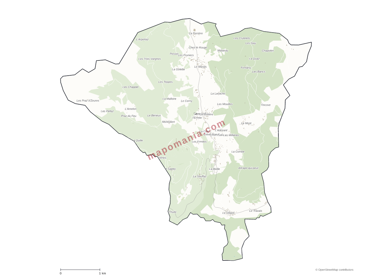 Carte de Serraval à personnaliser