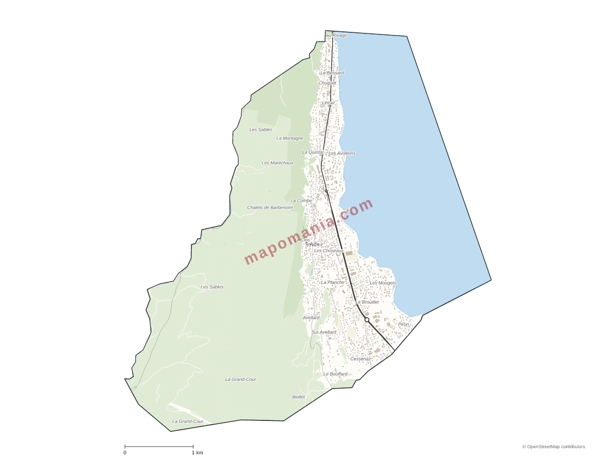 Carte de Sevrier à personnaliser