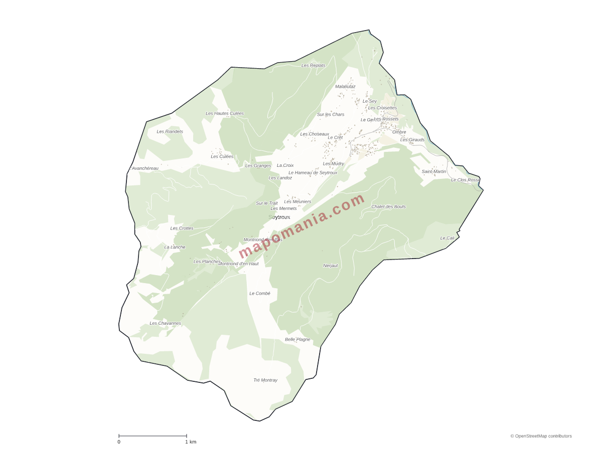 Carte de Seytroux à personnaliser