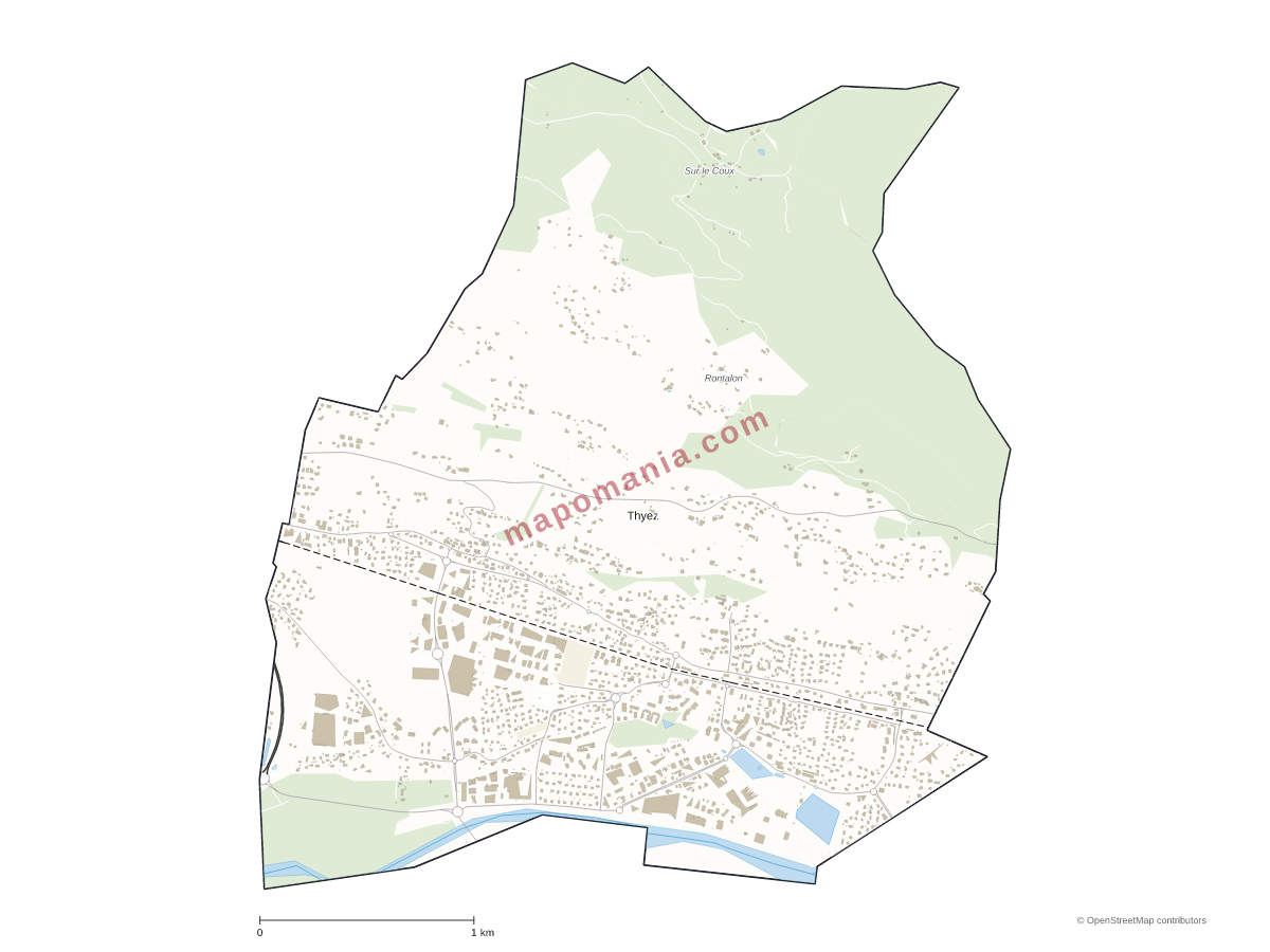 Carte de Thyez à personnaliser