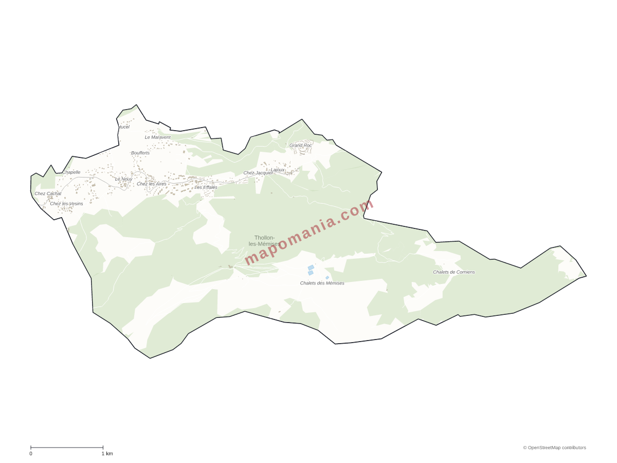 Carte de Thollon-les-Mémises à personnaliser