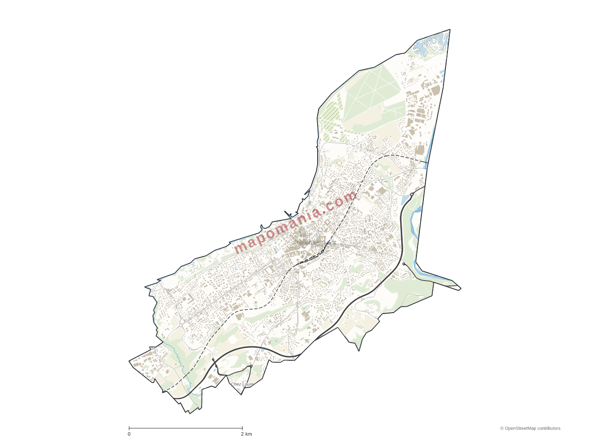 Carte de Thonon-les-Bains à personnaliser