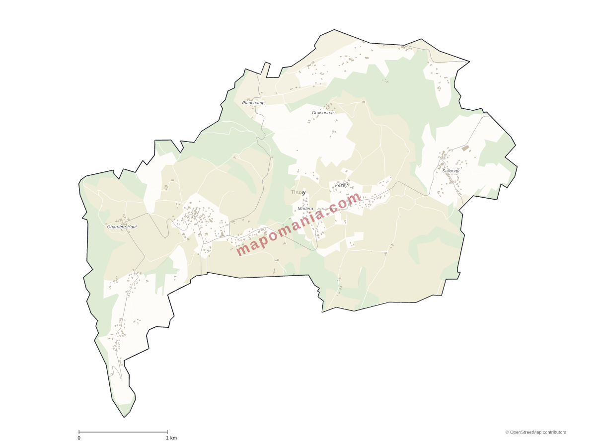 Carte de Thusy à personnaliser