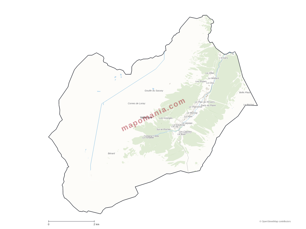 Carte de Vallorcine à personnaliser