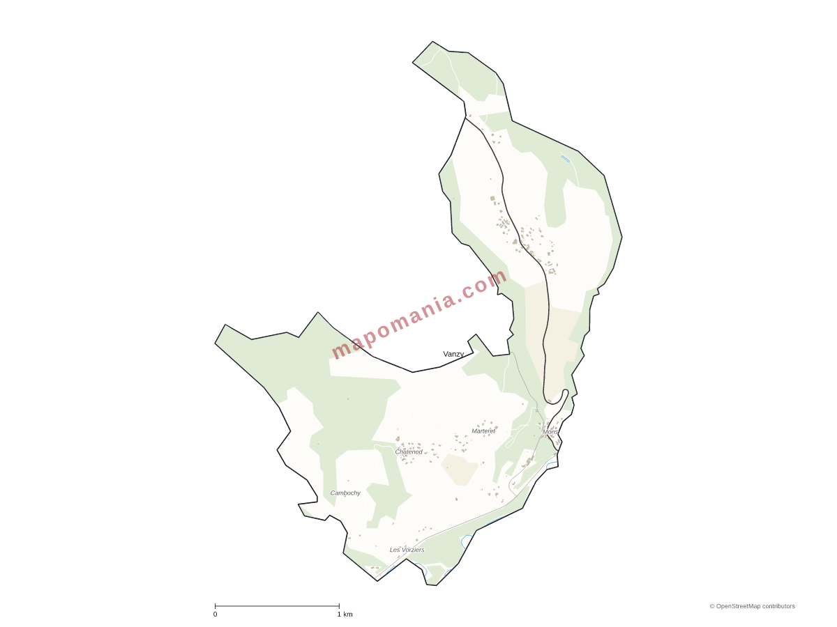 Carte de Vanzy à personnaliser