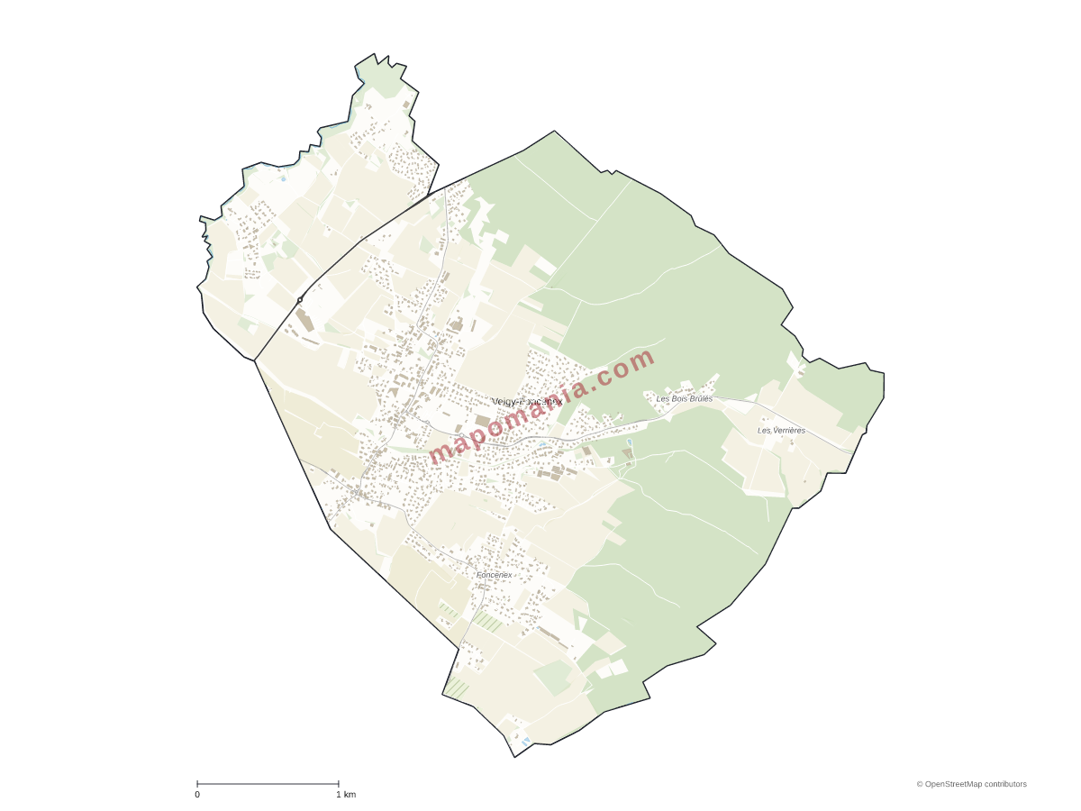 Carte de Veigy-Foncenex à personnaliser