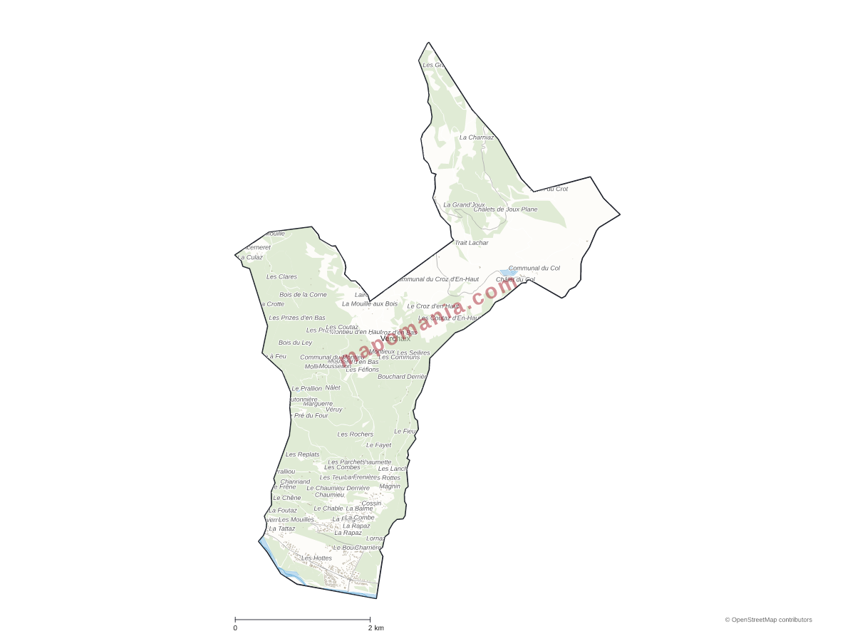 Carte de Verchaix à personnaliser
