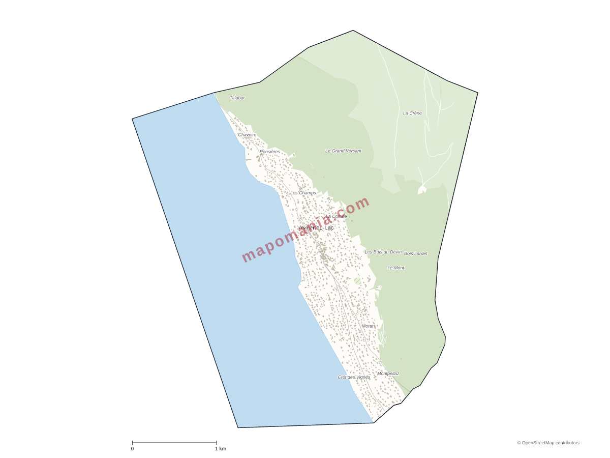Carte de Veyrier-du-Lac à personnaliser