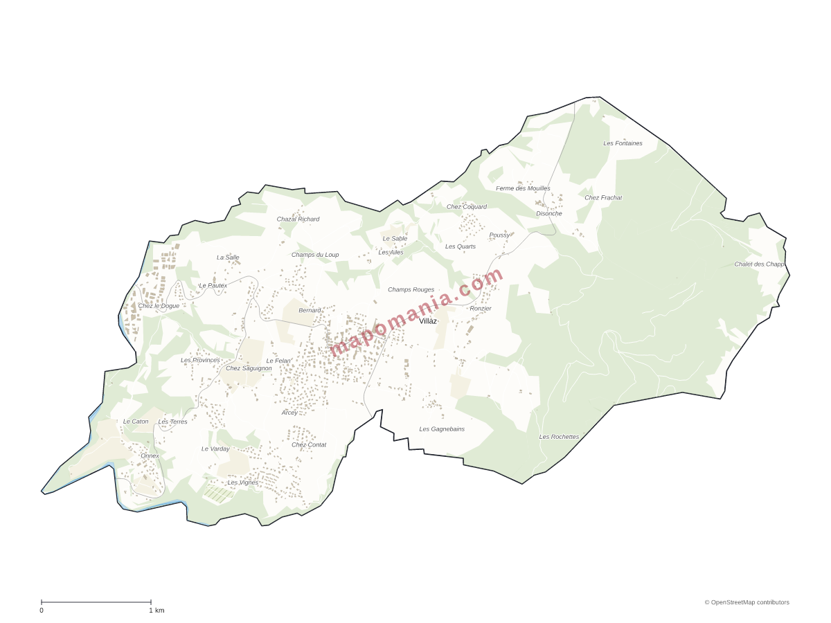 Carte de Villaz à personnaliser