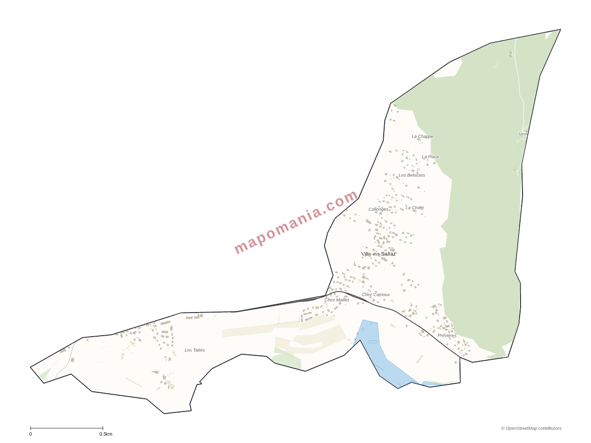 Carte de Ville-en-Sallaz à personnaliser