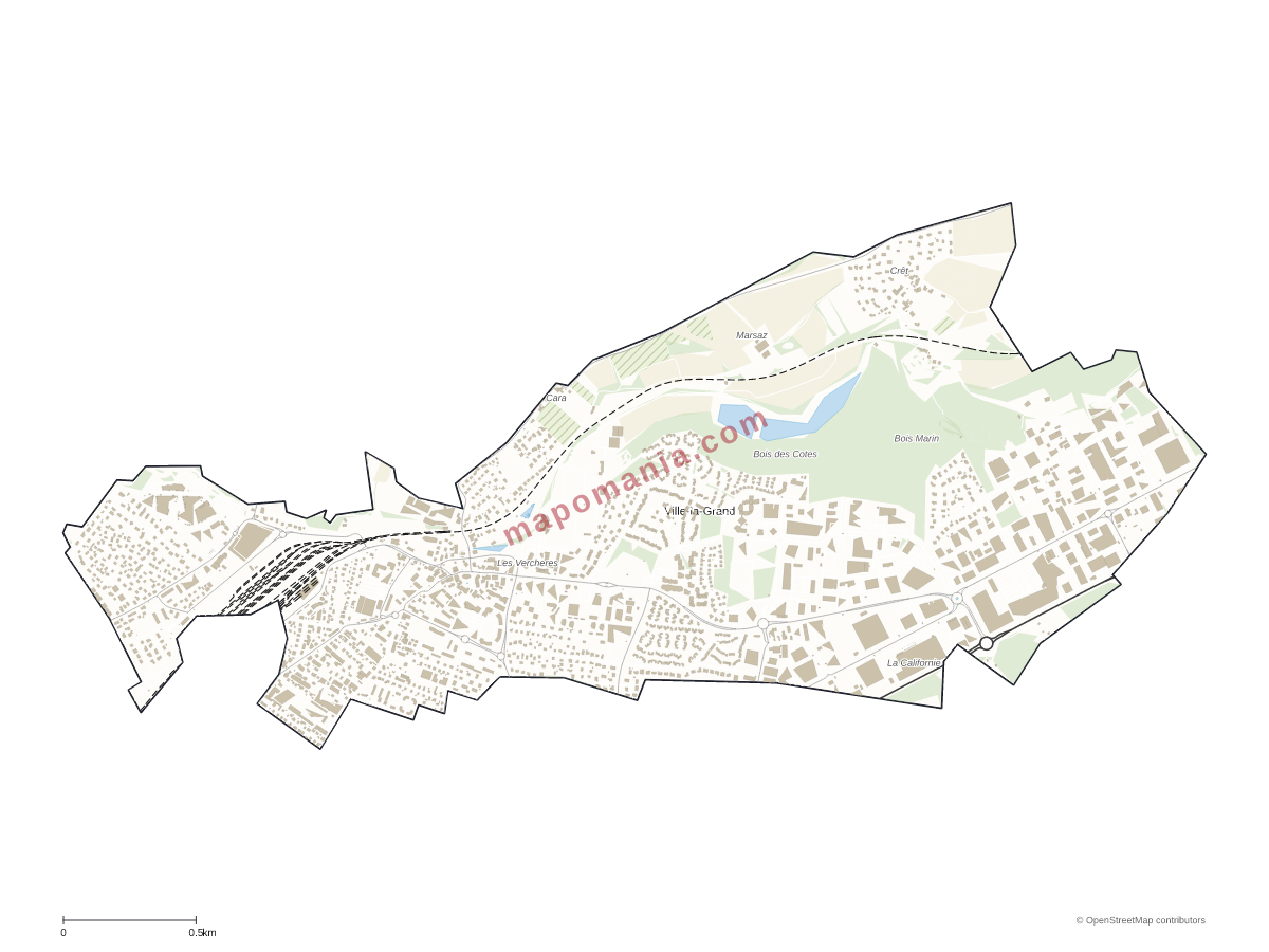 Carte de Ville-la-Grand à personnaliser