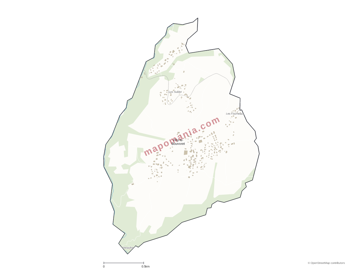 Carte de Villy-le-Bouveret à personnaliser