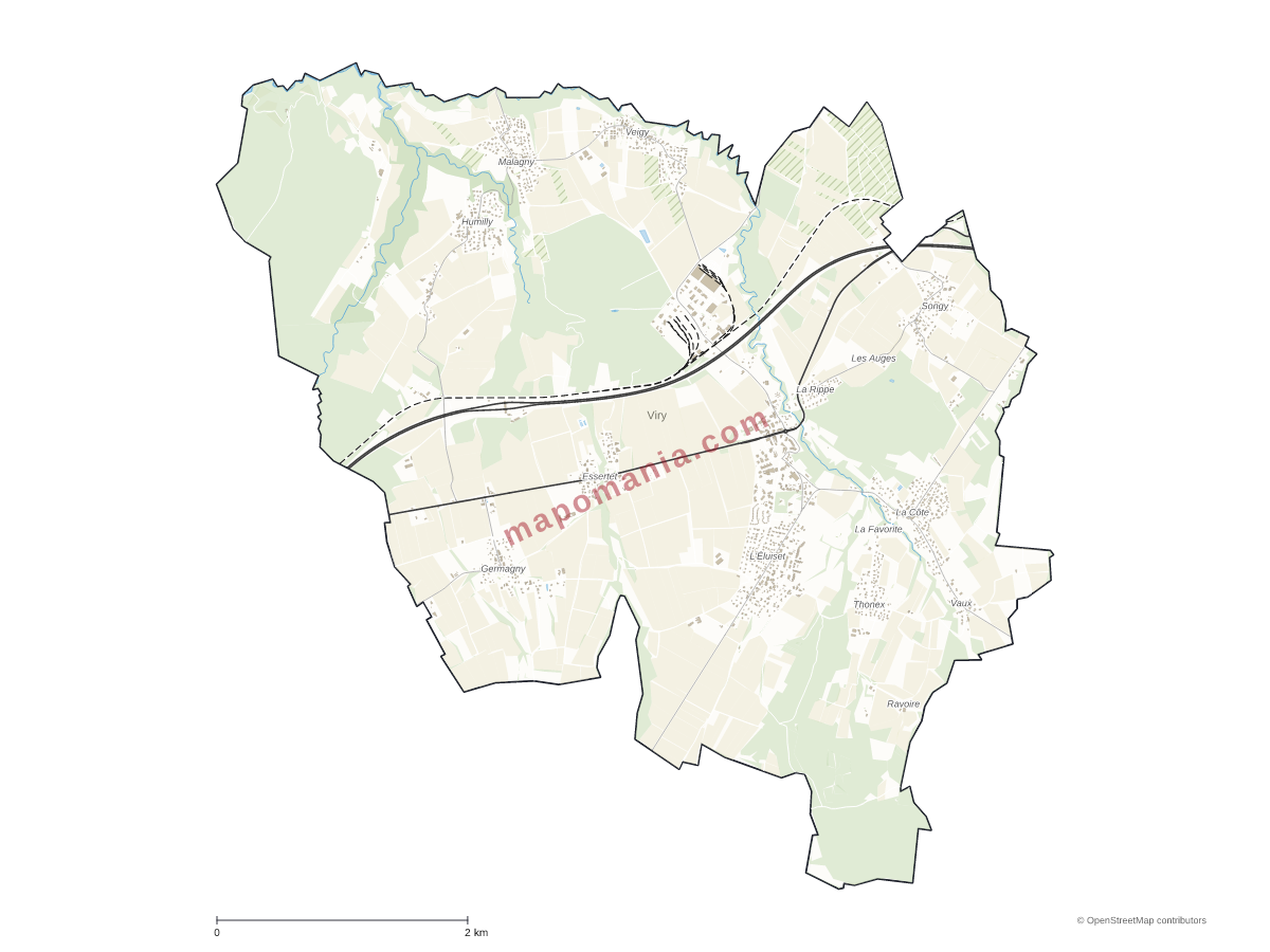 Carte de Viry à personnaliser