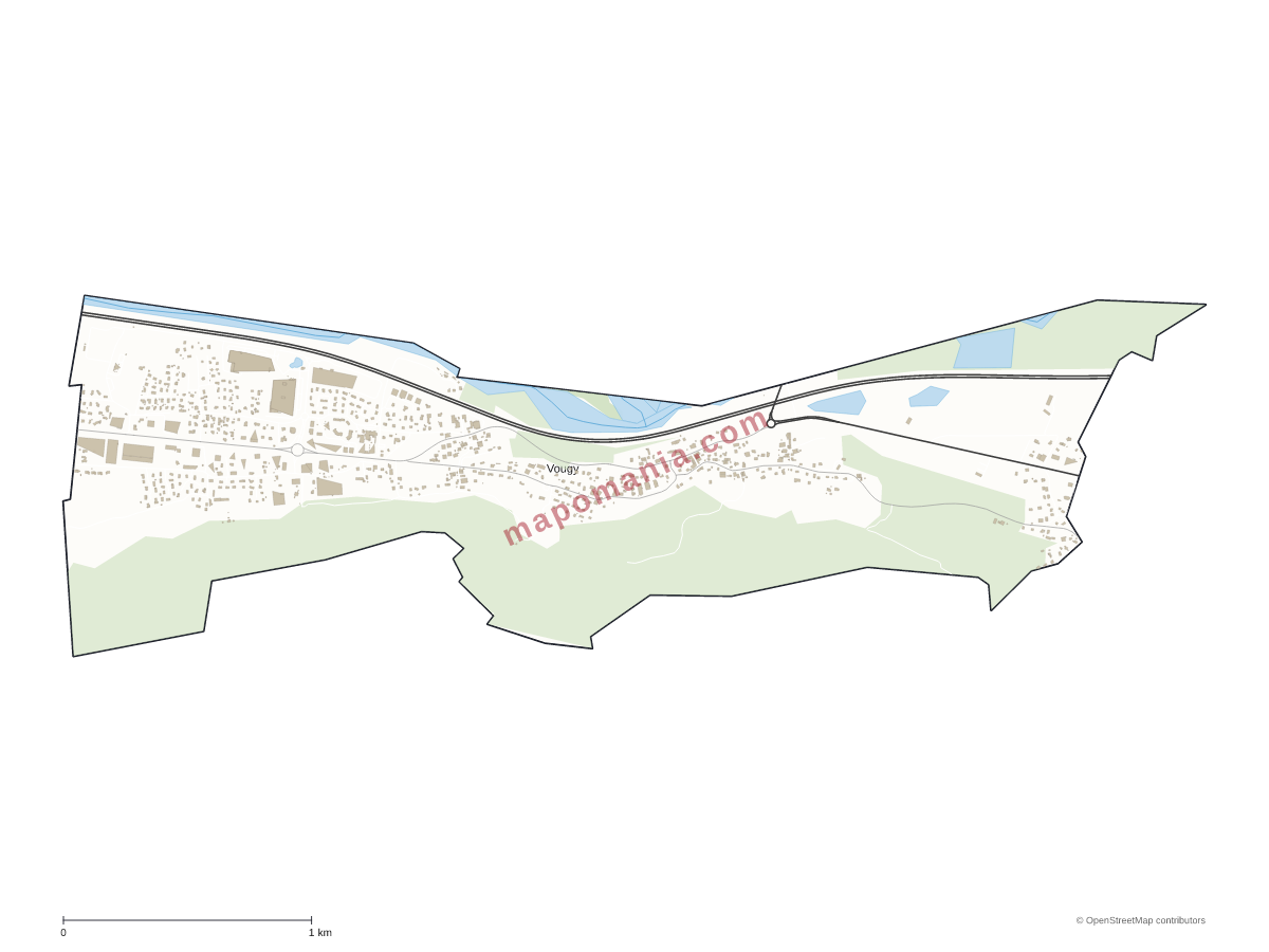 Carte de Vougy à personnaliser