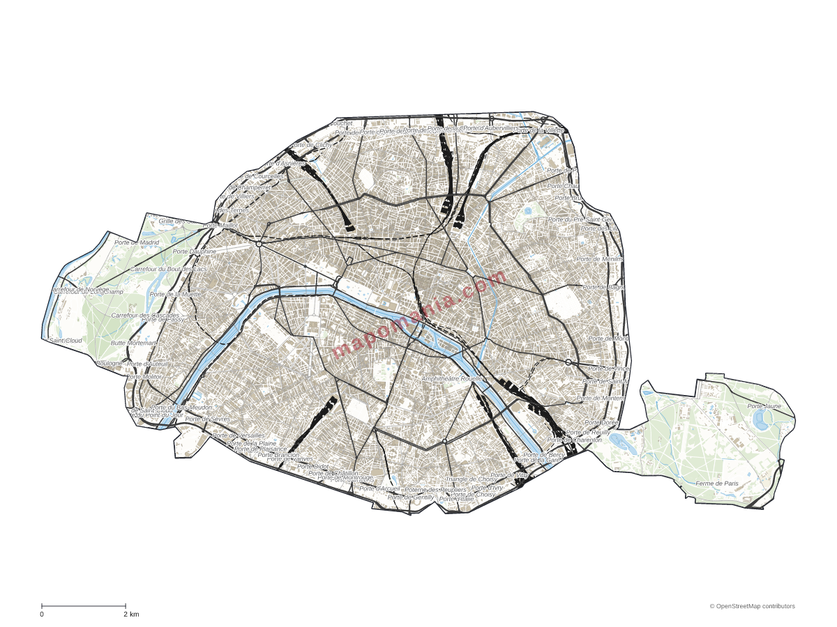 Carte de Paris à personnaliser