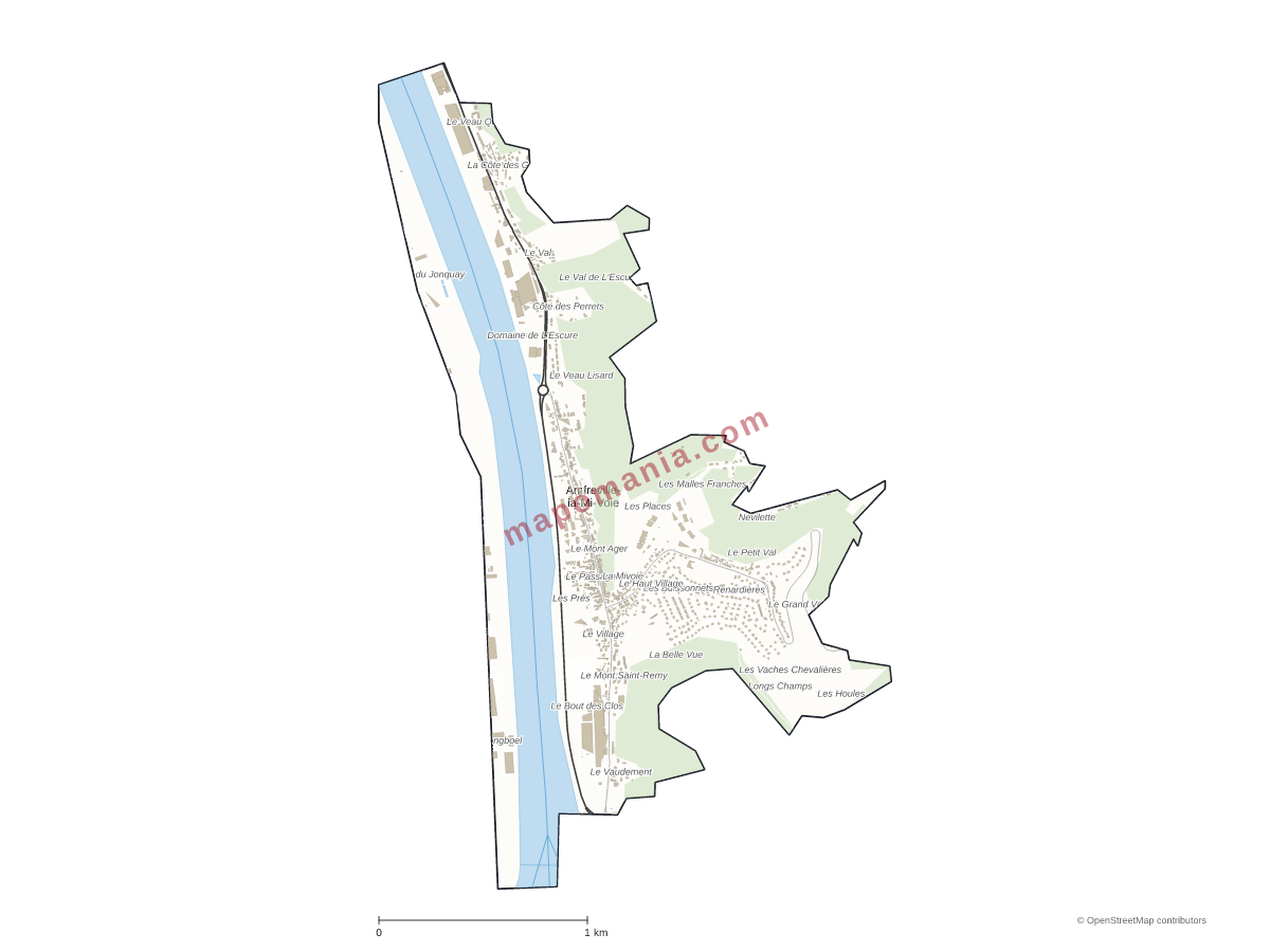 Carte de Amfreville-la-Mi-Voie à personnaliser