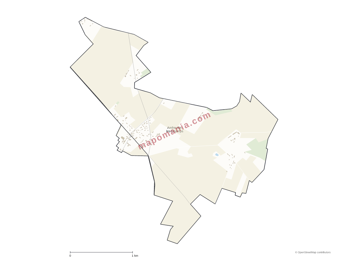 Carte de Amfreville-les-Champs à personnaliser