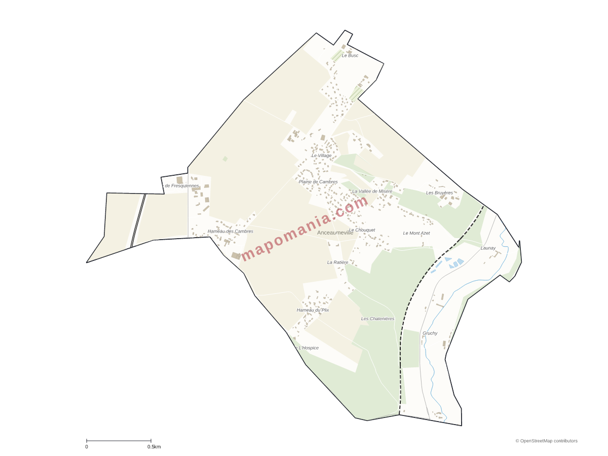 Carte de Anceaumeville à personnaliser