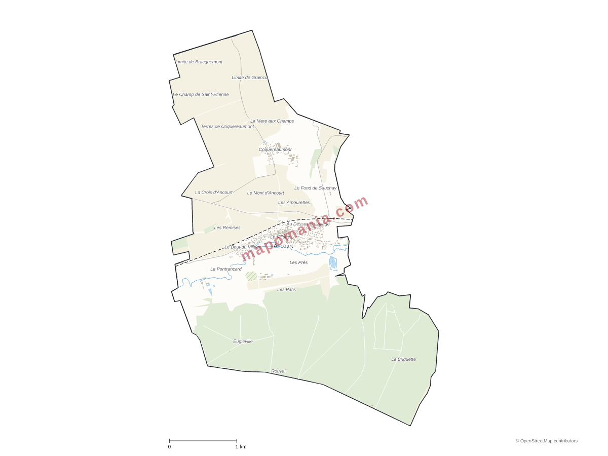 Carte de Ancourt à personnaliser