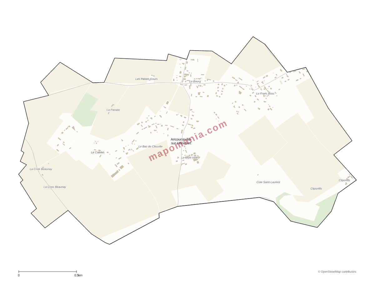 Carte de Ancourteville-sur-Héricourt à personnaliser