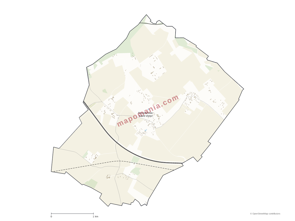 Carte de Ancretiéville-Saint-Victor à personnaliser