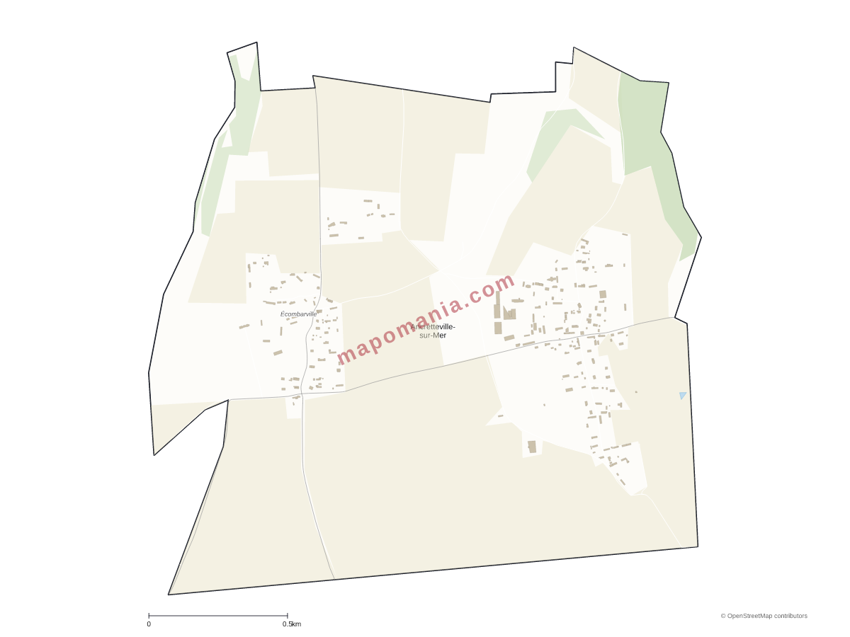 Carte de Ancretteville-sur-Mer à personnaliser