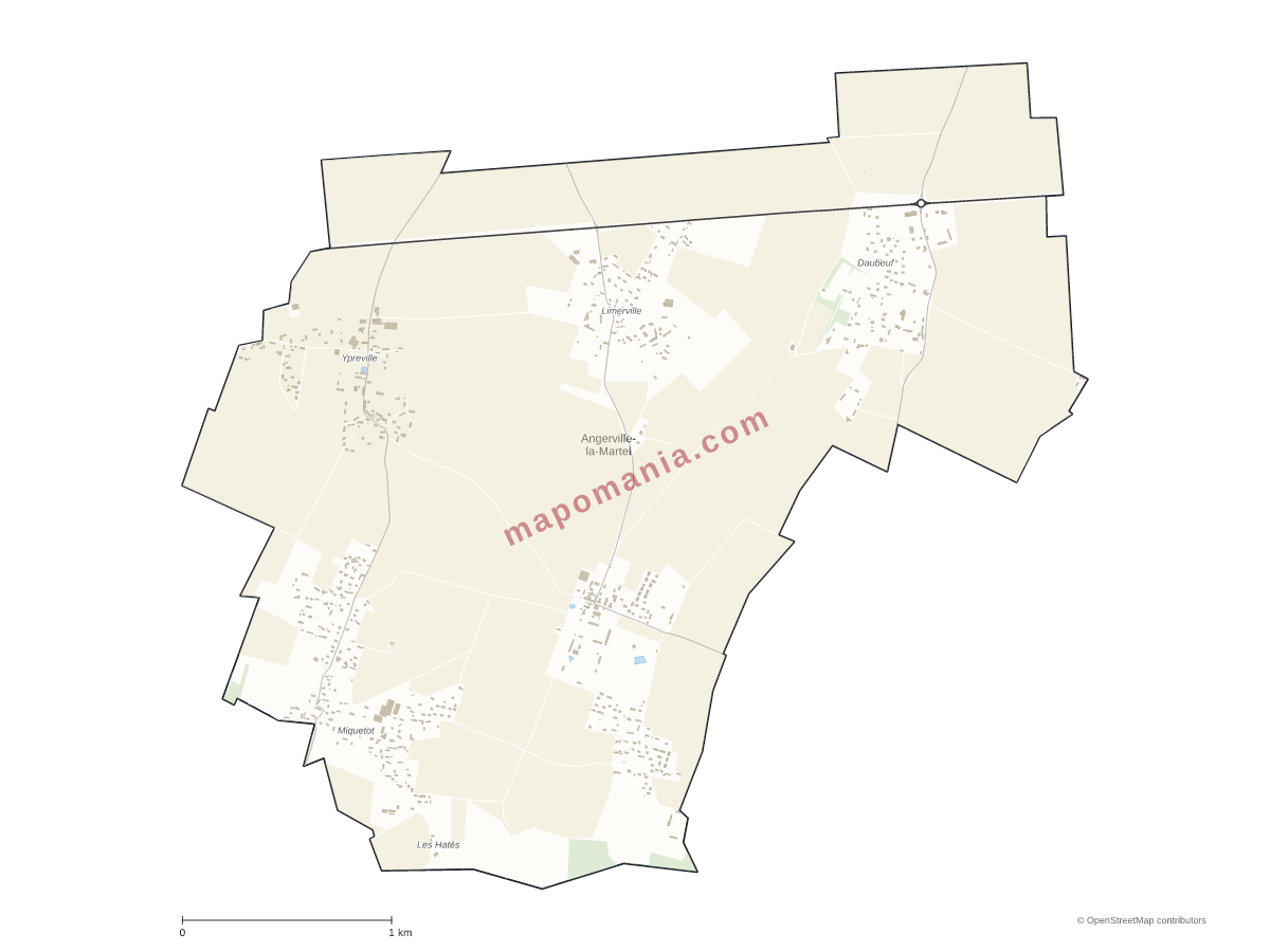 Carte de Angerville-la-Martel à personnaliser