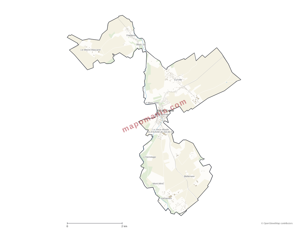 Carte de Val-de-Saâne à personnaliser