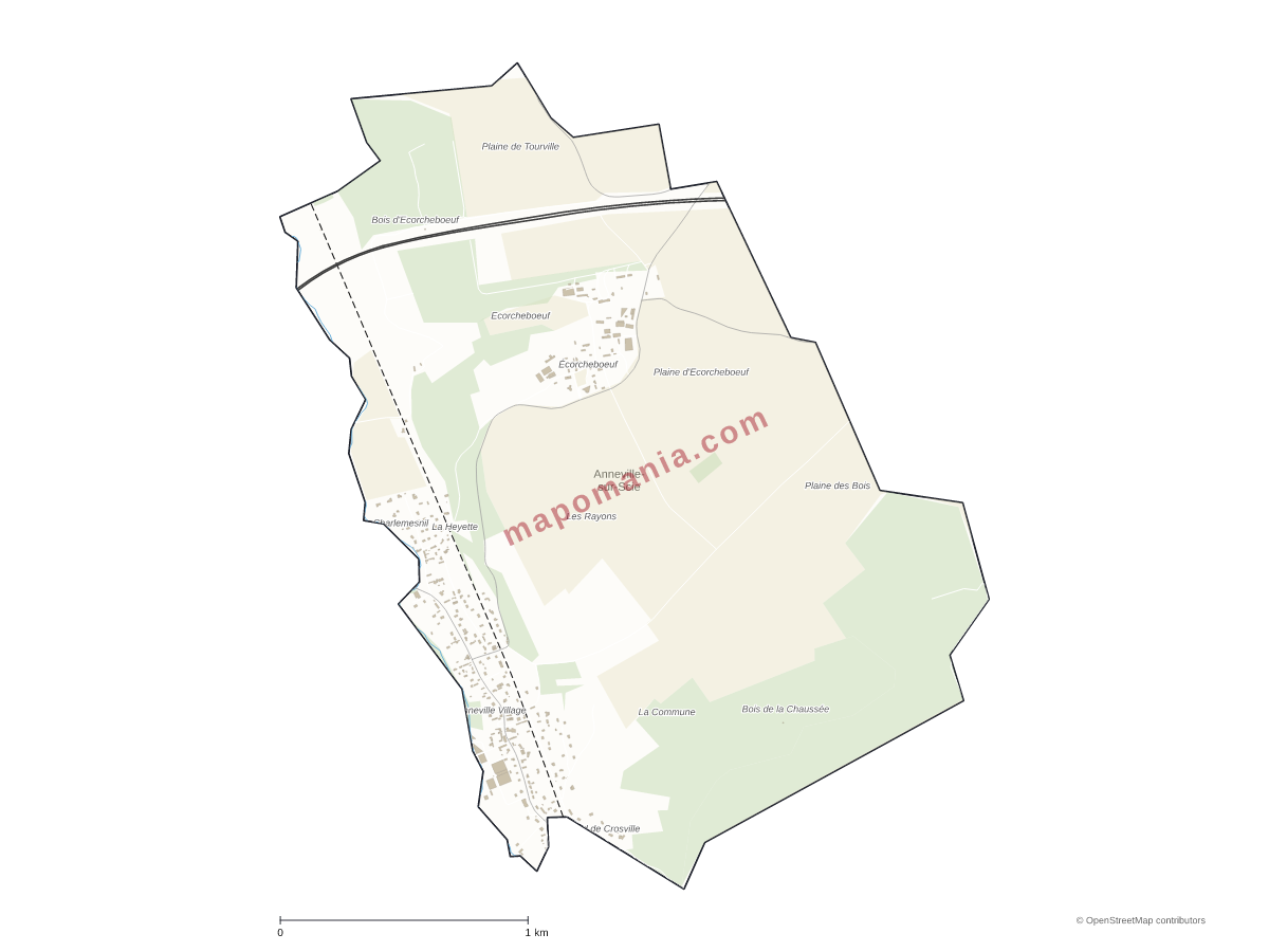 Carte de Anneville-sur-Scie à personnaliser