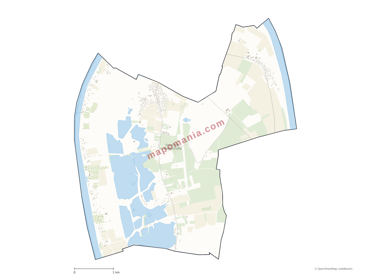 Carte de Anneville-Ambourville à personnaliser