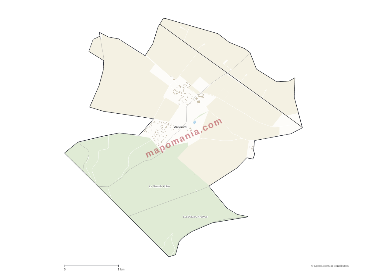 Carte de Ardouval à personnaliser