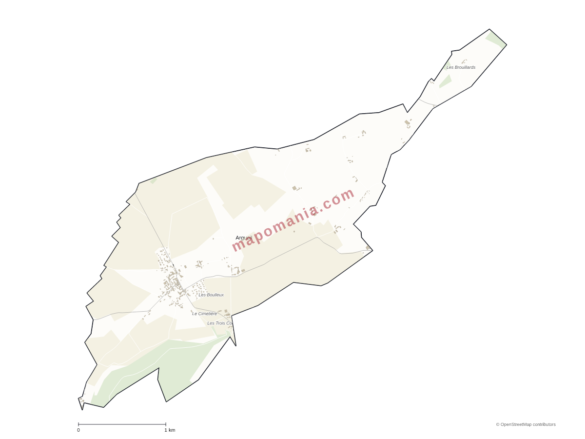 Carte de Argueil à personnaliser