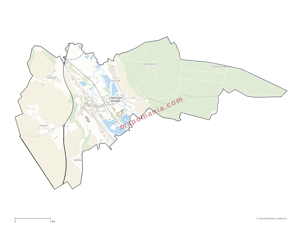 Carte de Arques-la-Bataille à personnaliser