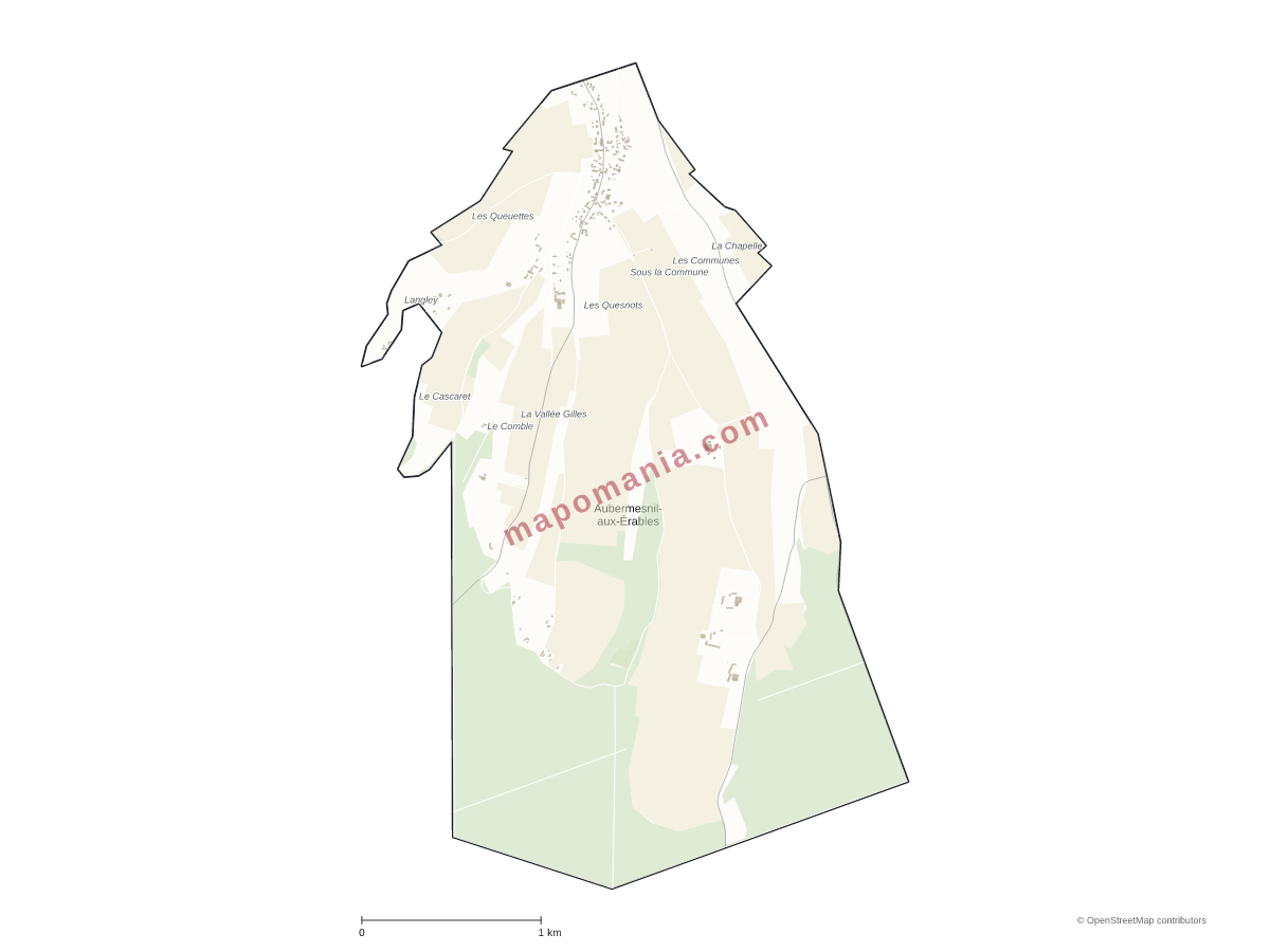 Carte de Aubermesnil-aux-Érables à personnaliser