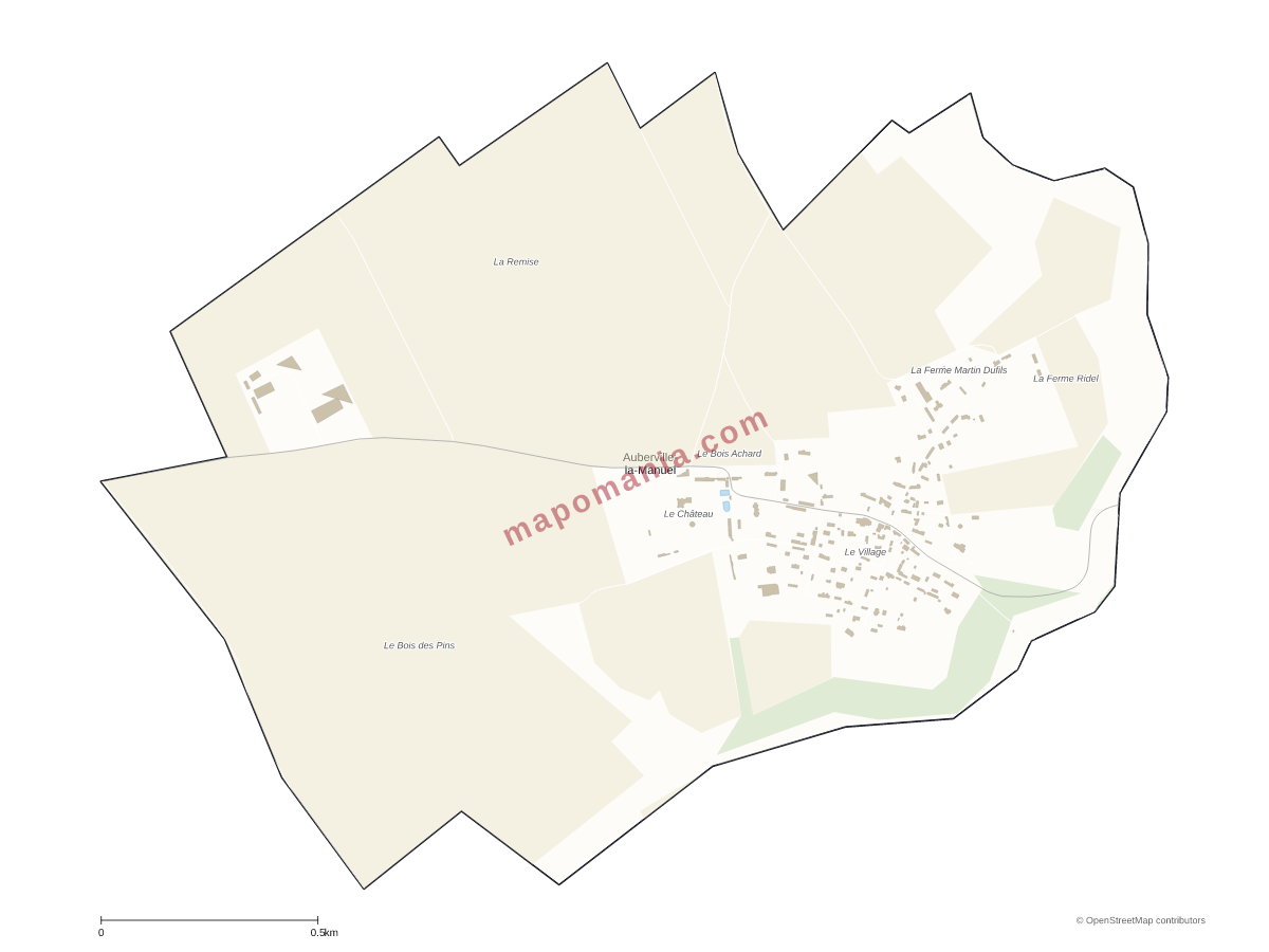 Carte de Auberville-la-Manuel à personnaliser