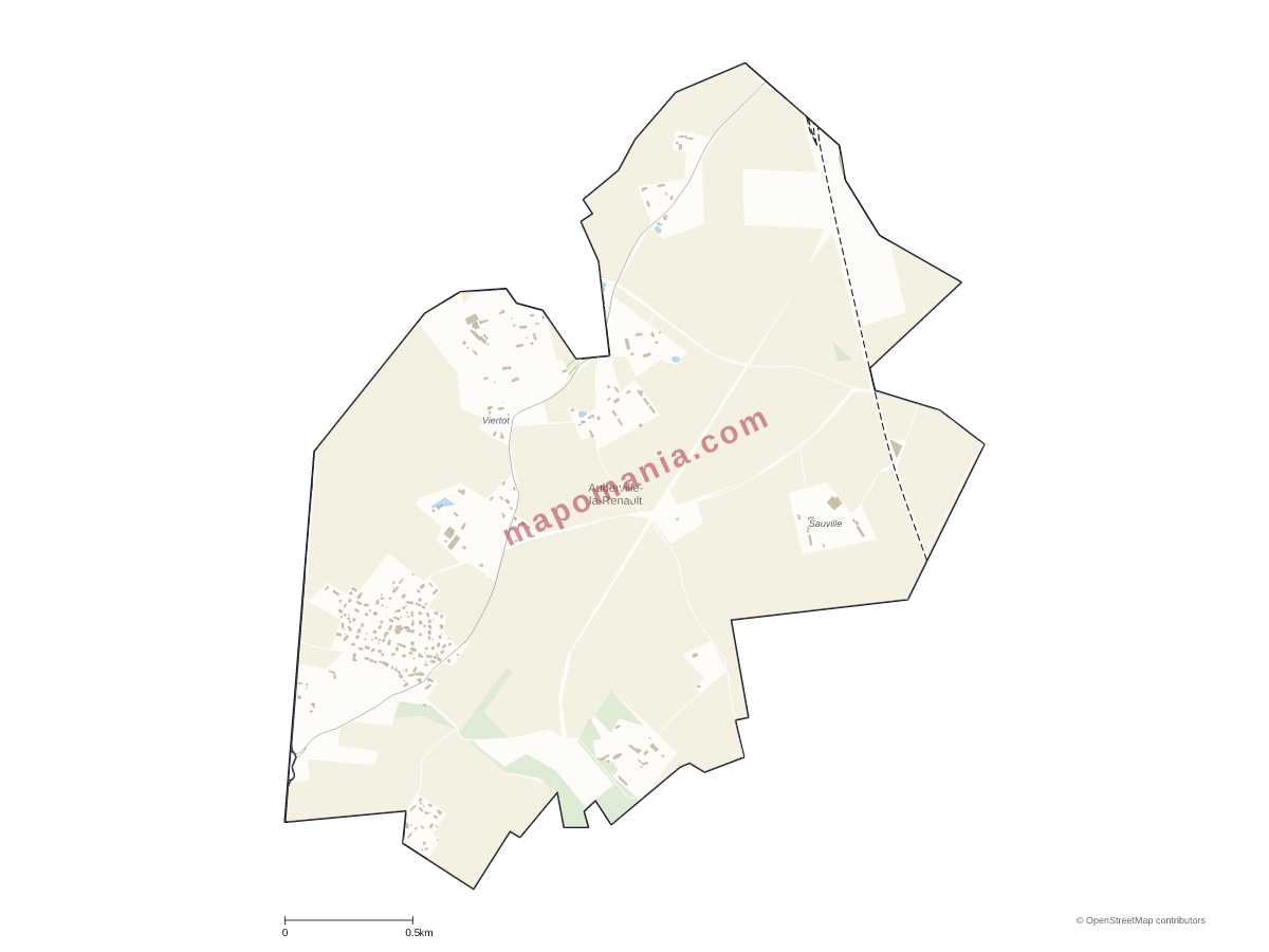 Carte de Auberville-la-Renault à personnaliser