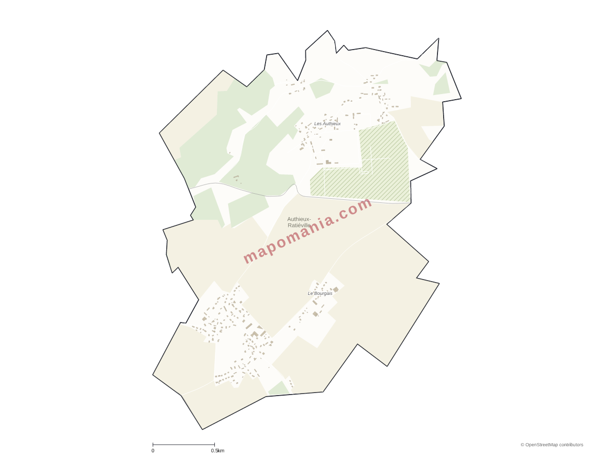 Carte de Authieux-Ratiéville à personnaliser