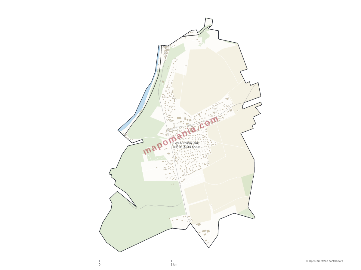 Carte de Les Authieux-sur-le-Port-Saint-Ouen à personnaliser