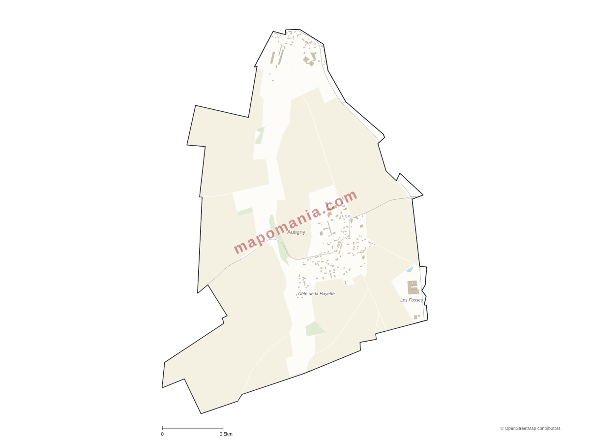 Carte de Autigny à personnaliser