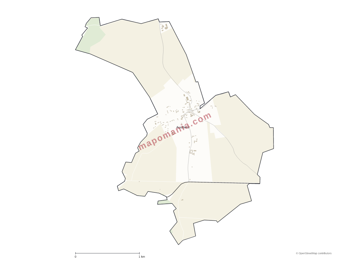 Carte de Auvilliers à personnaliser