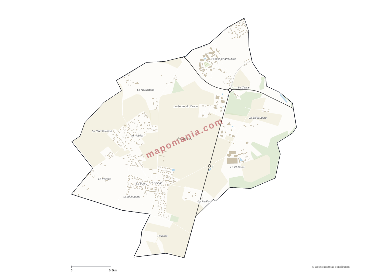 Carte de Auzebosc à personnaliser