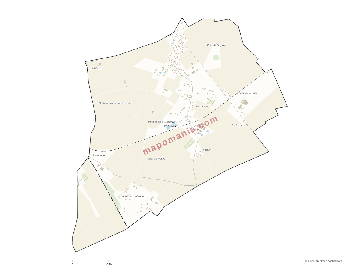 Carte de Auzouville-l'Esneval à personnaliser