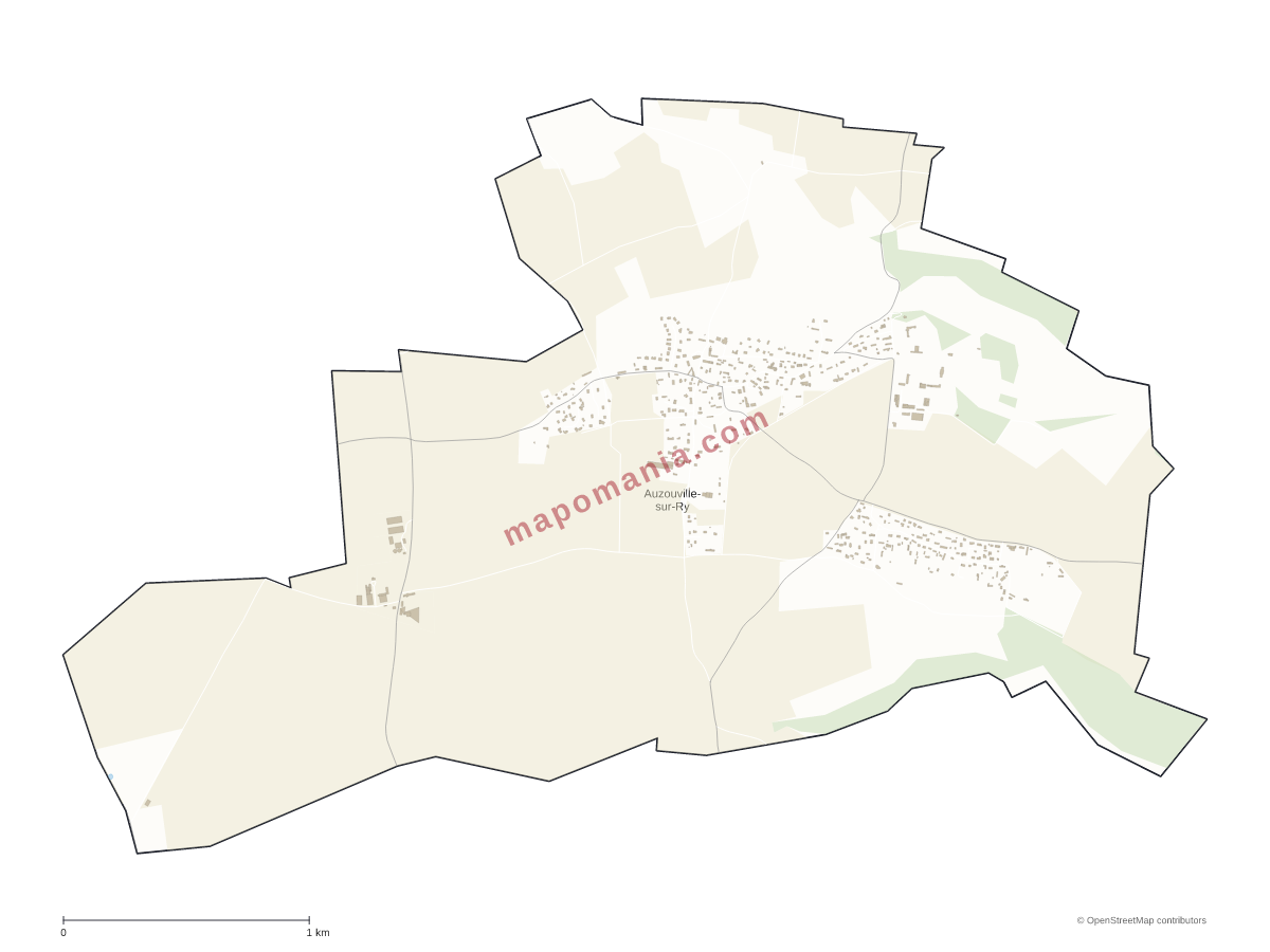 Carte de Auzouville-sur-Ry à personnaliser