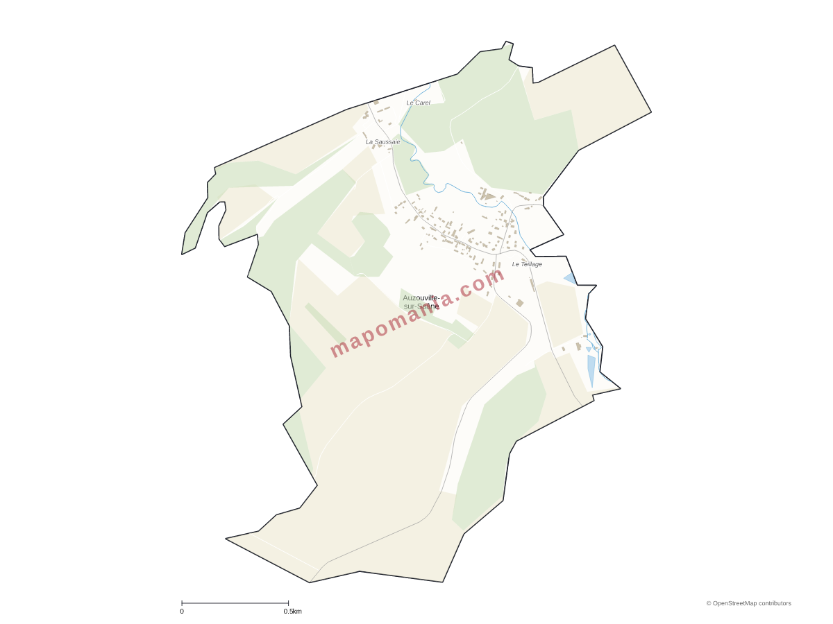 Carte de Auzouville-sur-Saâne à personnaliser